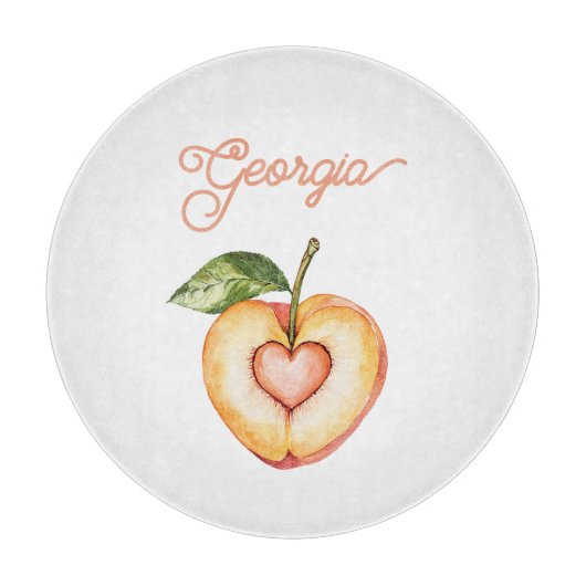 Georgia Peach Heart Fruit カッティングボード (正面)