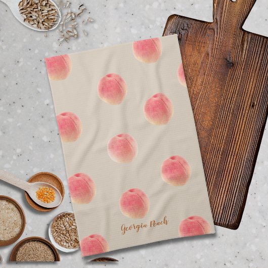 Georgia Peach Pattern Kitchen Towels  キッチンタオル