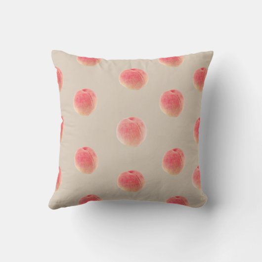Georgia Peach Pattern Throw Pillow – Southern Home クッション (裏面)