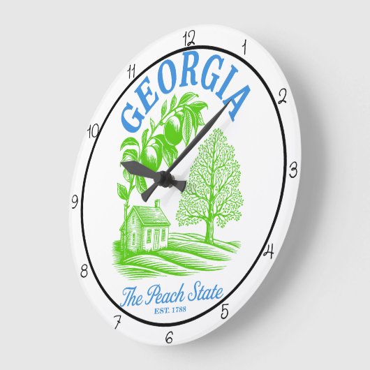 Georgia Peach State Home ラージ壁時計 (傾斜)