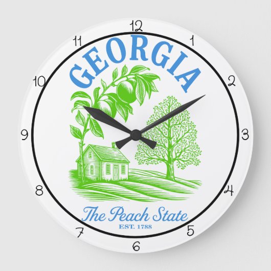 Georgia Peach State Home  ラージ壁時計 (正面)