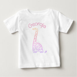Georgia Pink Dinosaleのパーソナライズ ベビーTシャツ