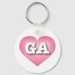 Georgia Pink Fadeハート- I love GA キーホルダー