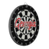 Georgia Red text Black and White Retro ダーツボード (正面左)