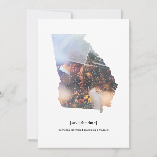 Georgia Save the Date Photo Card セーブザデート (正面)