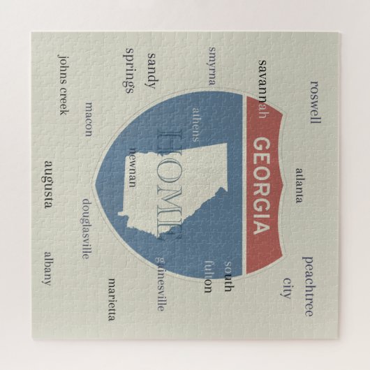 Georgia State Cities Puzzle – Custom Home Puzzle ジグソーパズル (横)