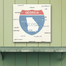 Georgia State Cities Stretched Canvas Print キャンバスプリント