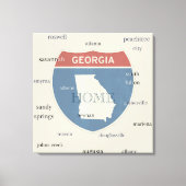 Georgia State Cities Stretched Canvas Print キャンバスプリント (正面)