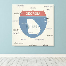 Georgia State Cities Stretched Canvas Print キャンバスプリント