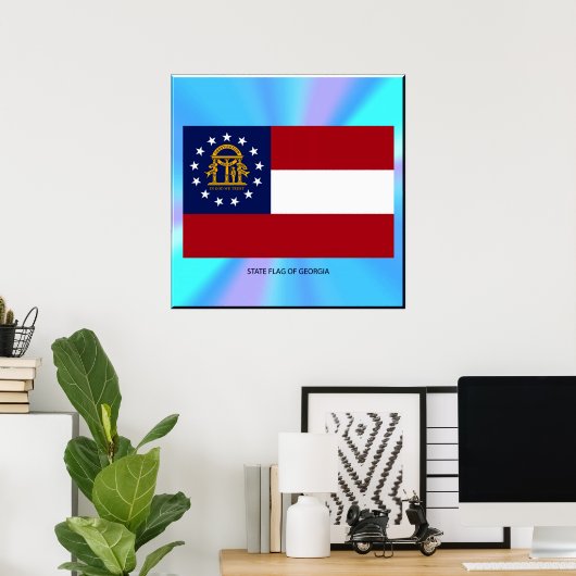 Georgia State Flag ポスター (ホームオフィス)