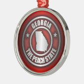 「Georgia Steel」オーナメント(赤) メタルオーナメント (左)