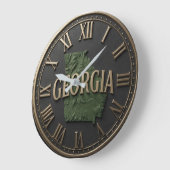 Georgia Topographic State Map Bold Modern ラージ壁時計 (傾斜)
