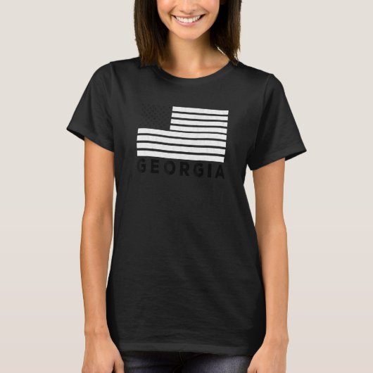 Georgia USA Flag Athens Red & Black Athens GA Amer Tシャツ (正面)