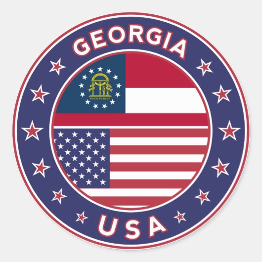Georgia, USA States, Georgia sticker ラウンドシール (正面)