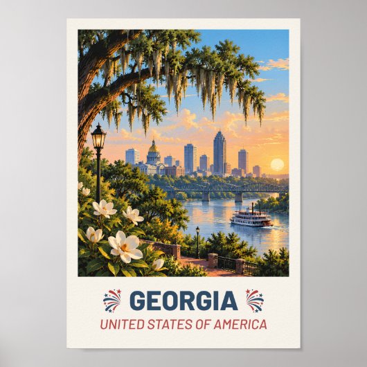 Georgia USA – Vintage Travel Poster ポスター (正面)
