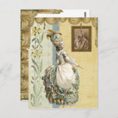 Georgian Lady見るby Boucher ポストカード (正面/裏面)