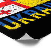 Georgian-ukrainian Flag Flag - Friendly Countries  ポスター (角)