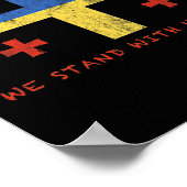 Georgian-ukrainian Flag - Friendly Countries  ポスター (角)