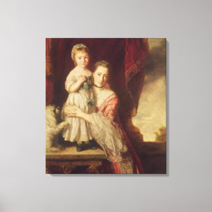 Georgiana, Countess Spencer with Lady キャンバスプリント