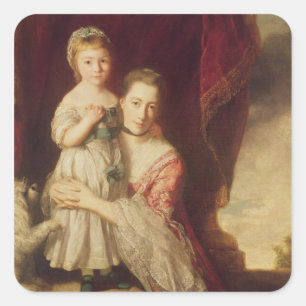 Georgiana, Countess Spencer with Lady スクエアシール