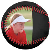 Géorgie Noir Rouge Personnalisé 2 photos ソフトボール (正面左)