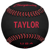 Géorgie Noir Rouge Personnalisé 2 photos ソフトボール (正面)