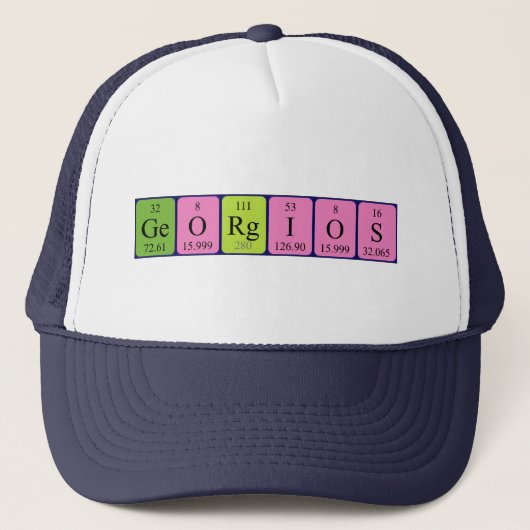 Georgios周期表名hat キャップ (正面)
