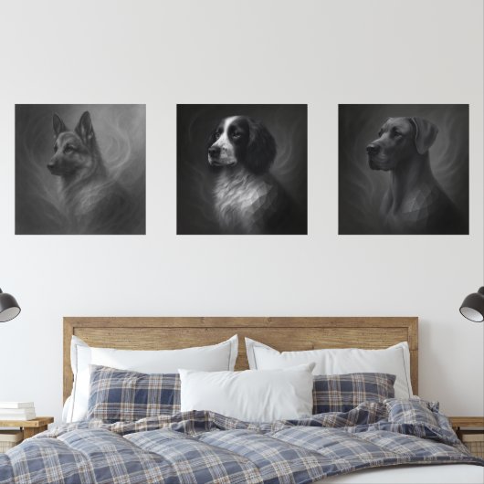 GeoWild Canine Trio – Great Dane, Spaniel & German (寝室)