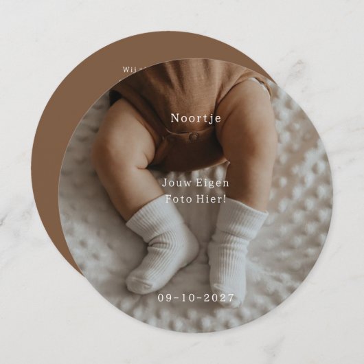 Gepersonaliseerd Geboortekaartje Met Eigen Foto. 招待状 (正面/裏面)