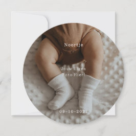 Gepersonaliseerd Geboortekaartje Met Eigen Foto. 招待状