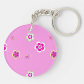 Gepersonaliseerde bloemen patroon met naam キーホルダー (裏面)