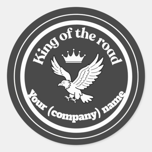 Gepersonaliseerde King of the Road Chauffeur Badge ラウンドシール (正面)