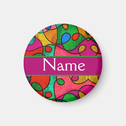 Gepersonaliseerde kleuren patroon met jaam マグネット (正面)