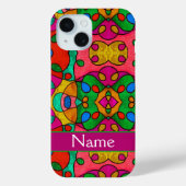 Gepersonaliseerde kleuren patroon met je naam Case-Mate iPhoneケース (裏面)