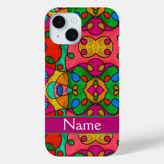 Gepersonaliseerde kleuren patroon met je naam Case-Mate iPhoneケース (裏面)