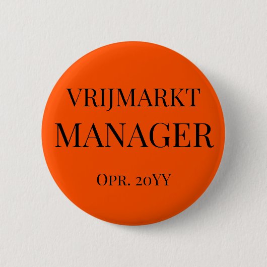 Gepersonaliseerde Koningsdag Functie-Button -  缶バッジ (正面)