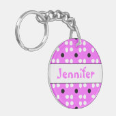 Gepersonaliseerde Stippen patroon キーホルダー (正面左)