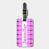 Gepersonaliseerde Stippen patroon ラゲッジタグ (正面縦)
