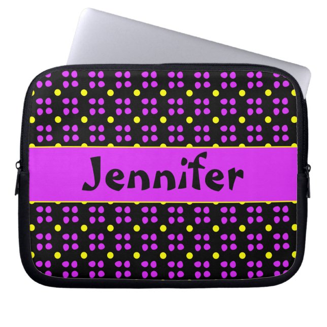Gepersonaliseerde Stippen patroon ラップトップスリーブ (正面)