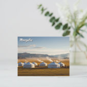 Ger Camp Mongolia Yurt Travel ポストカード (スタンド正面)