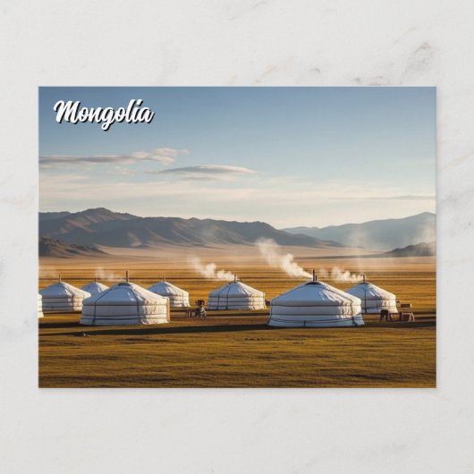 Ger Camp Mongolia Yurt Travel ポストカード (正面)