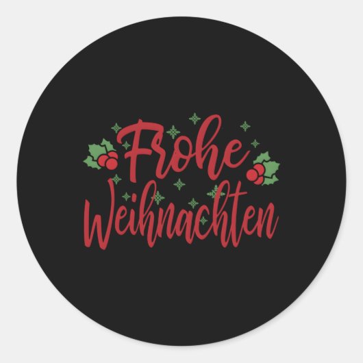 Ger Ornats メリー Frohe Weihnachen ラウンドシール (正面)