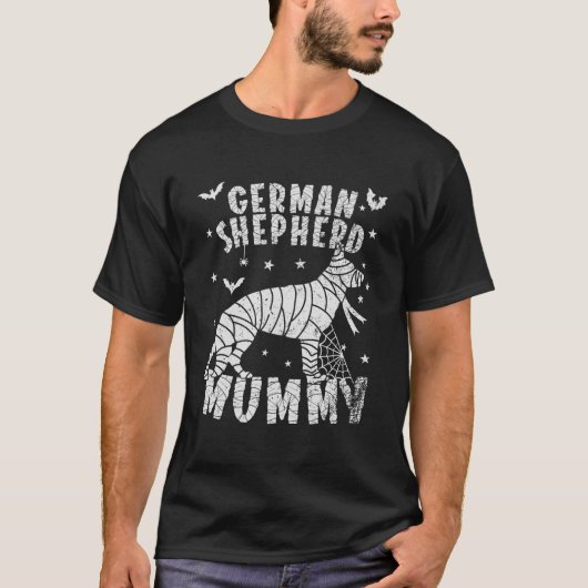 Ger Shepherd Mummy Halloween Tシャツ (正面)