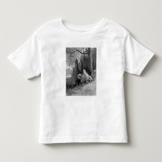GeraintおよびEnidは遠くにに乗ります トドラーTシャツ (正面)