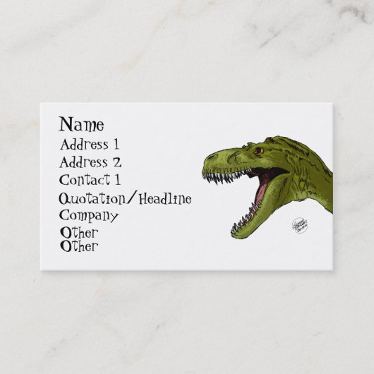 Geraldo Borges著とどろくTレックスの恐竜 名刺 (正面)