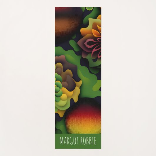 Geranium 3D抽象芸術幾何学模様 ヨガマット (正面)