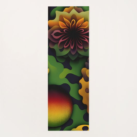 Geranium 3D抽象芸術幾何学模様 ヨガマット (裏面)