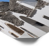 Geranium flowers and trulli houses in Alberobello ポスター (角)