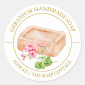 Geranium Soap label ラウンドシール (正面)