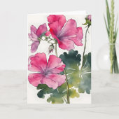 Geranium - Watercolor flowers カード (正面)